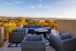 Roof top deck with fire pit and views